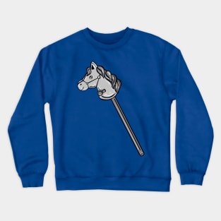 Black And White Horse Stick With Blue Background Crewneck Sweatshirt